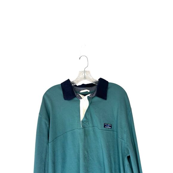 L.L. Bean Men's Green Casual Traditional Fit Long Sleeve Polo Shirt Size XXL - Picture 3 of 11